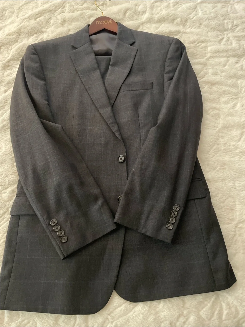 Ralph Lauren Men's Charcoal Gray Three-Piece Suit Vest & Jacket